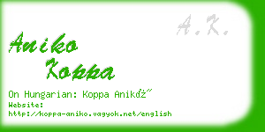 aniko koppa business card